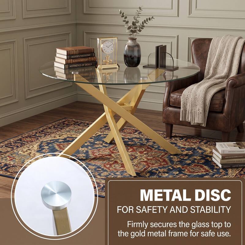 1
NESIOO'S THEOGONY ILIAD & ODYSSEY AESTHETICS OF DESIGN JABLISHOS OL DESIGN 121200
c 1 -
I
sudous
COFFEE TABLE D
COFFEE ONDERAL
METAL DISC FOR SAFETY AND STABILITY
Firmly secures the glass top to the gold metal frame for safe use.