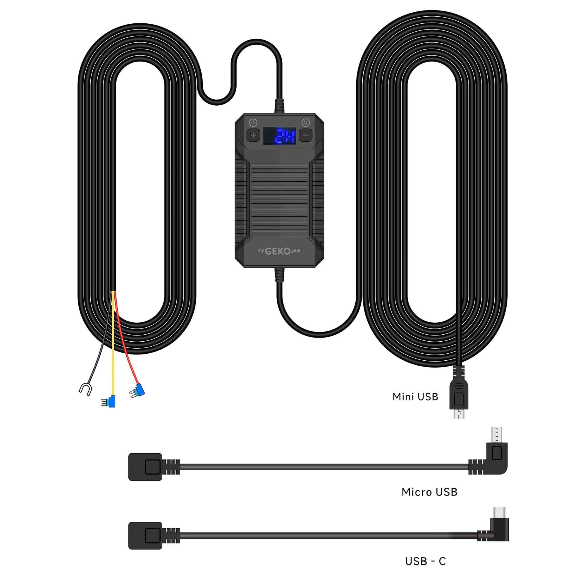 myGEKOgear - GekoGear Smart Hardwire Kit Pro - Black