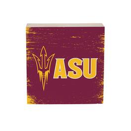 Evergreen Enterprises - Arizona State Sun Devils 6" Square Fan Chant Wood Block Shelf Sign - Multicolor