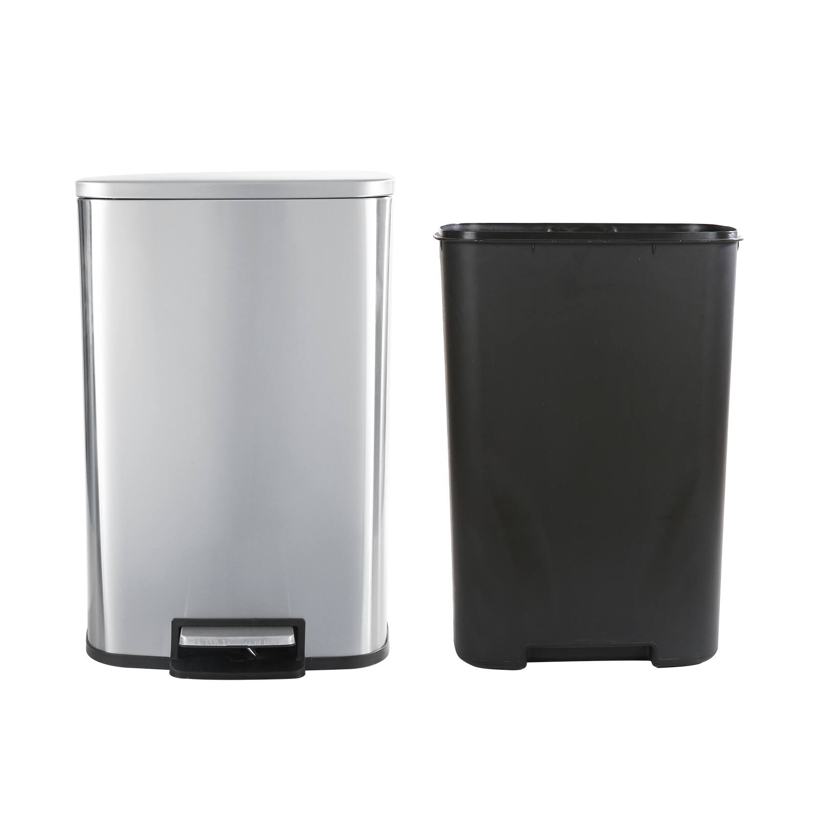 Alt View 3. SIMPLYKLEEN - Simplykleen 50L (13 Gallon) Rectangular Stainless Steel Step Trash Can, Soft Close Lid, Removable Inner Bucket Kitchen - Silver.