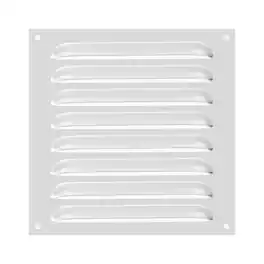 Unique Bargains - 8"x8" Aluminum Vent Cover, Screen Air Grille Ventilation Cover HVAC Louvered Grill Built-in Mesh for Home - Silver