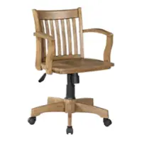 OSP Home Furnishings - Wood Bankers Home Wood Chair - Medium Oak Brown - Front_Zoom