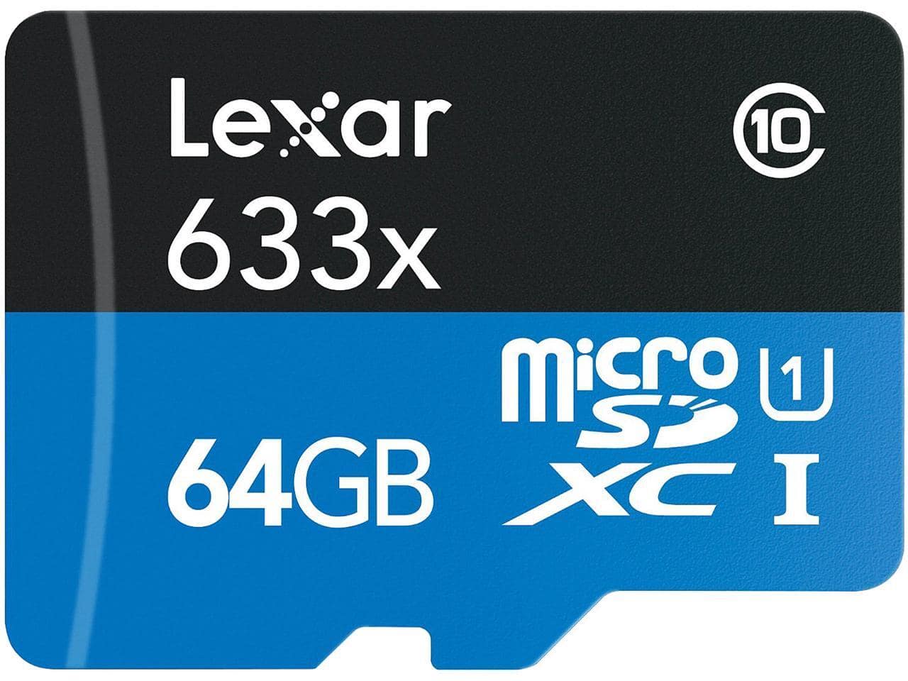 Lexar - 64GB High-Performance 633x microSDXC UHS-I/U1 Class 10 Memory Card w/ SD Adapter (LSDMI64GBBNL633A) price history on PriceWatchPro