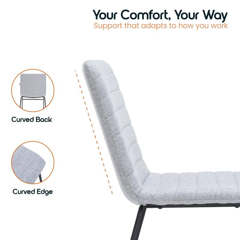 Your Comfort, Your Way  
Support that adapts to how you work  

Curved Back  
Curved Edge