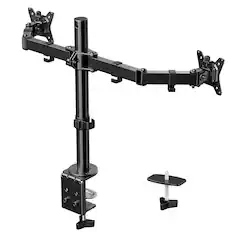 Front. Ergear - Heavy Duty Dual Monitor Mount, Full Motion for 2 Screens up to 32 Inch, 17.6 lbs Per Arm - Black.