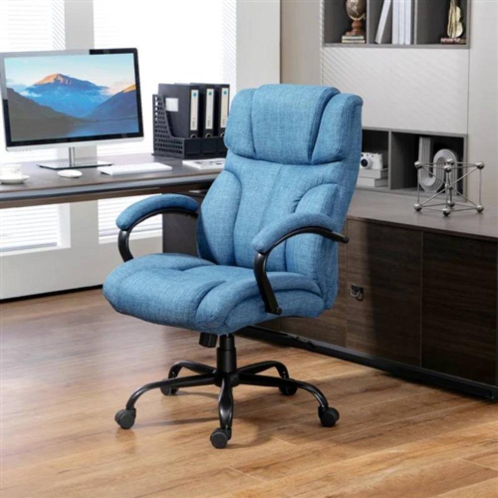 Left. Hivvago - Denim Blue Big/Tall Adjustable Height Office Chair - 500 lbs. Weight Capacity - Denim Blue.