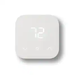 Amazon - Smart Thermostat – Save money and energy - Works with Alexa and Ring - C-wire required - White