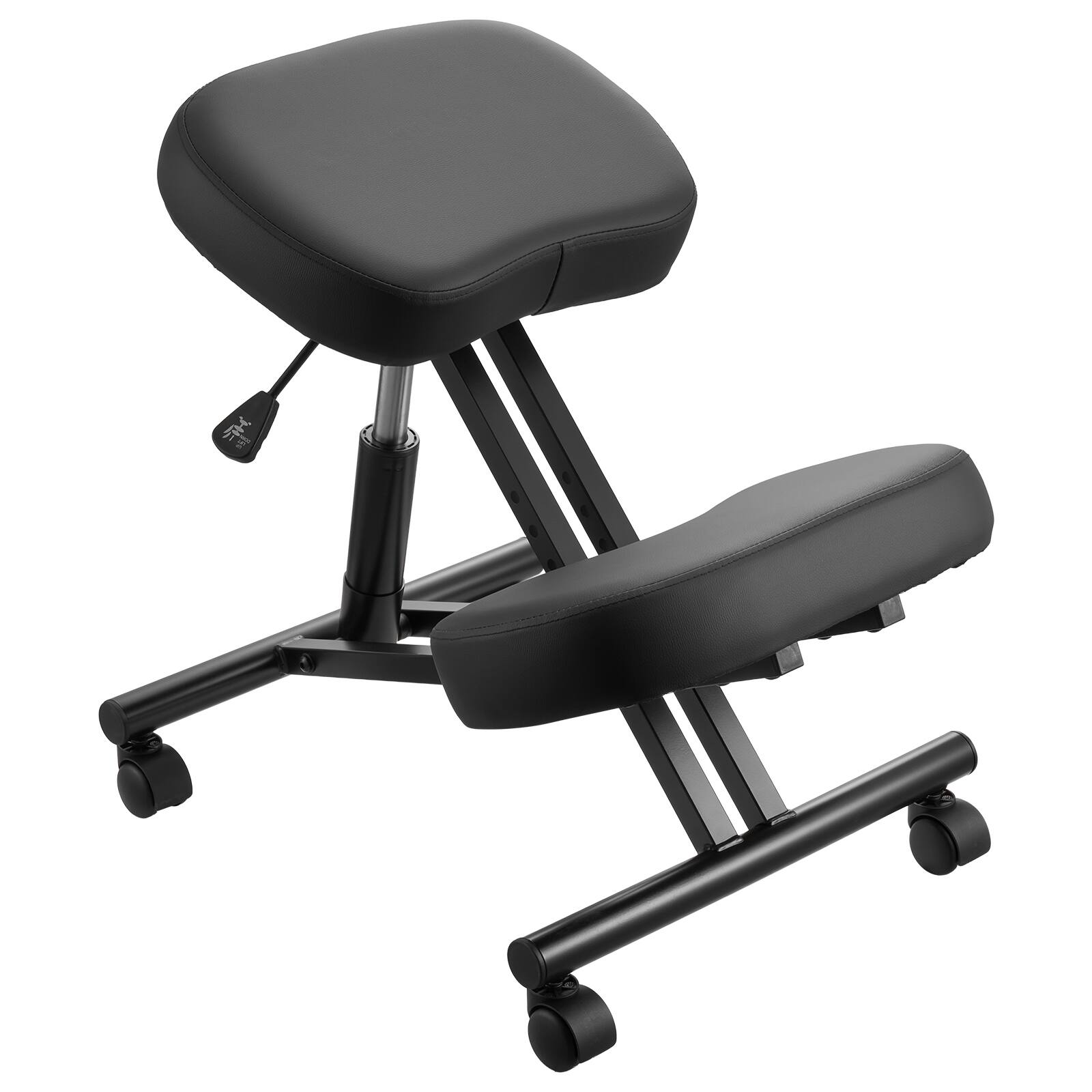 Alt View 5. VEVOR - Ergonomic Kneeling Chair with Wheels, Mobile X-Shaped Posture Knee Chair with Adjustable Height & Thick Foam Cushions - Black.
