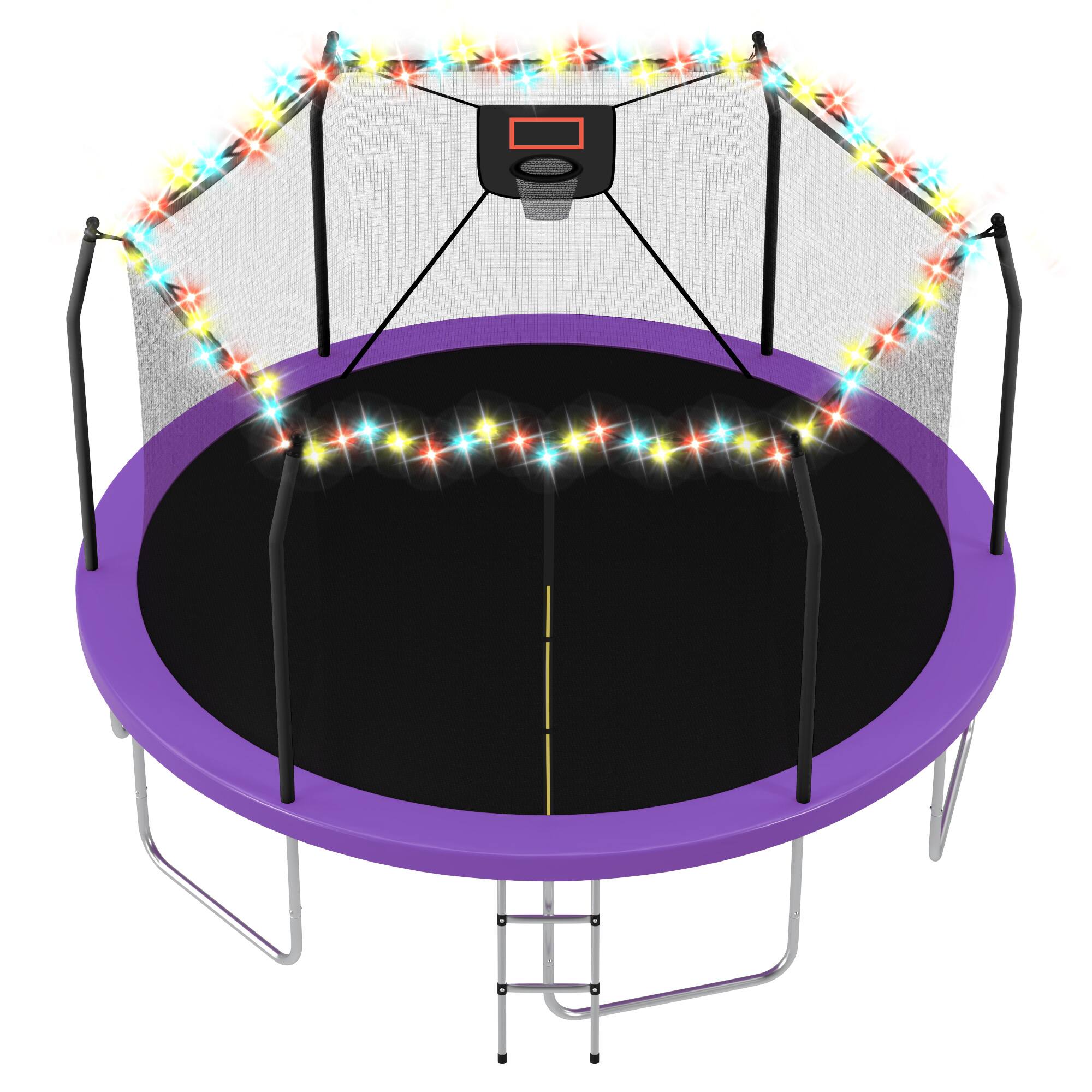 Alt View 2. LOVMOR - Lovmor 16 FT Trampoline with Basketball Hoop and Safety Enclosure Recreational Trampoline for Adults.
