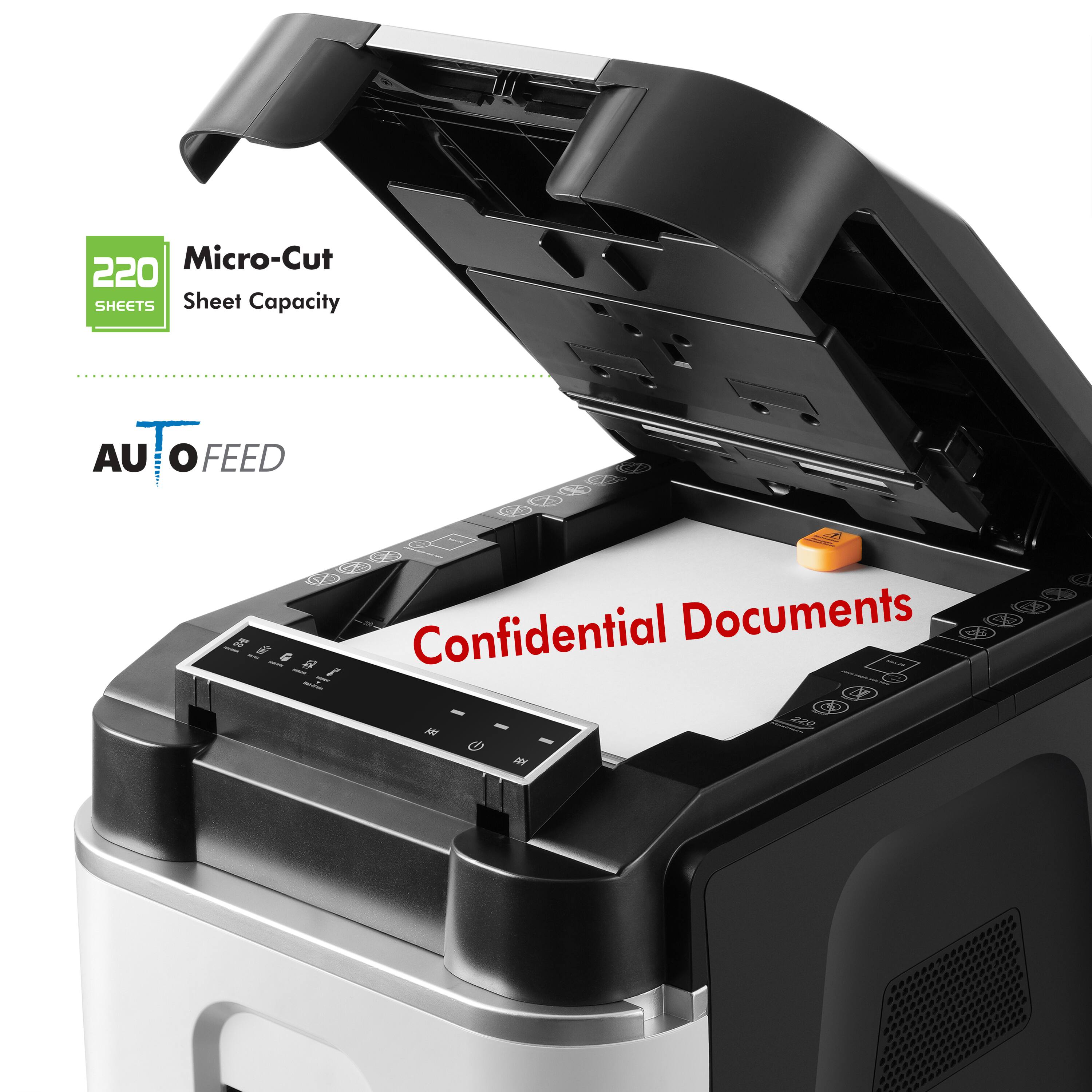 Micro-Cut 220 SHEETS Sheet Capacity  
AUTO FEED  
Confidential Documents