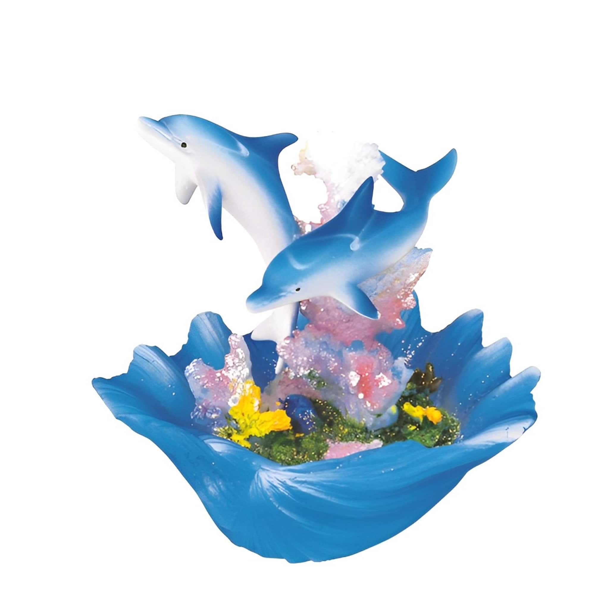 FC Design - 4"H Dolphins on Seashell Figurine Statue Desk Tabletop Home Decor Gift - Multi-Color