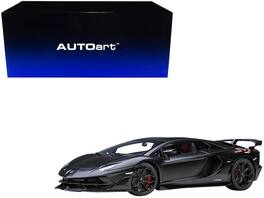 Lamborghini Aventador SVJ Nero Nemesis Matt Black 1/18 Model Car by Autoart - Matte Black