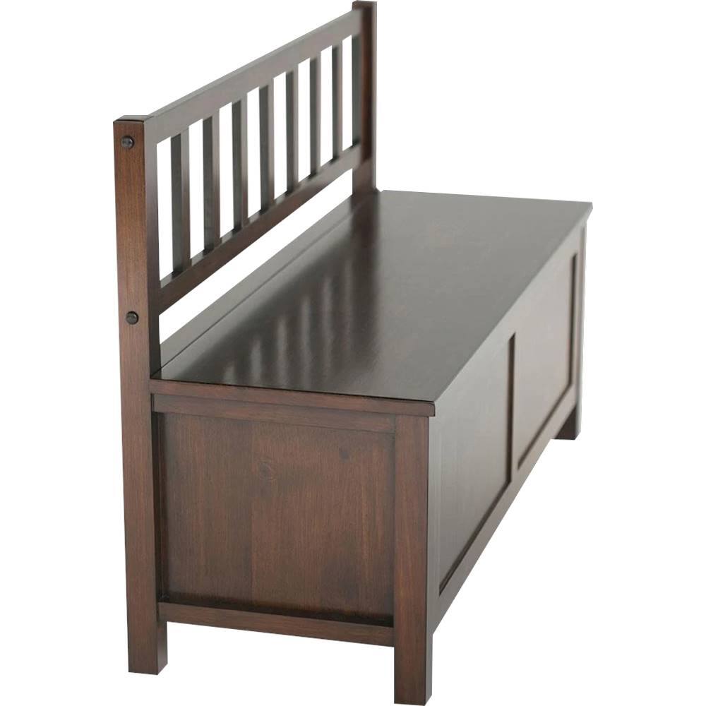Alt View 11. Simpli Home - Artisan Rectangular Contemporary Wood Storage Bench - Russet Brown.