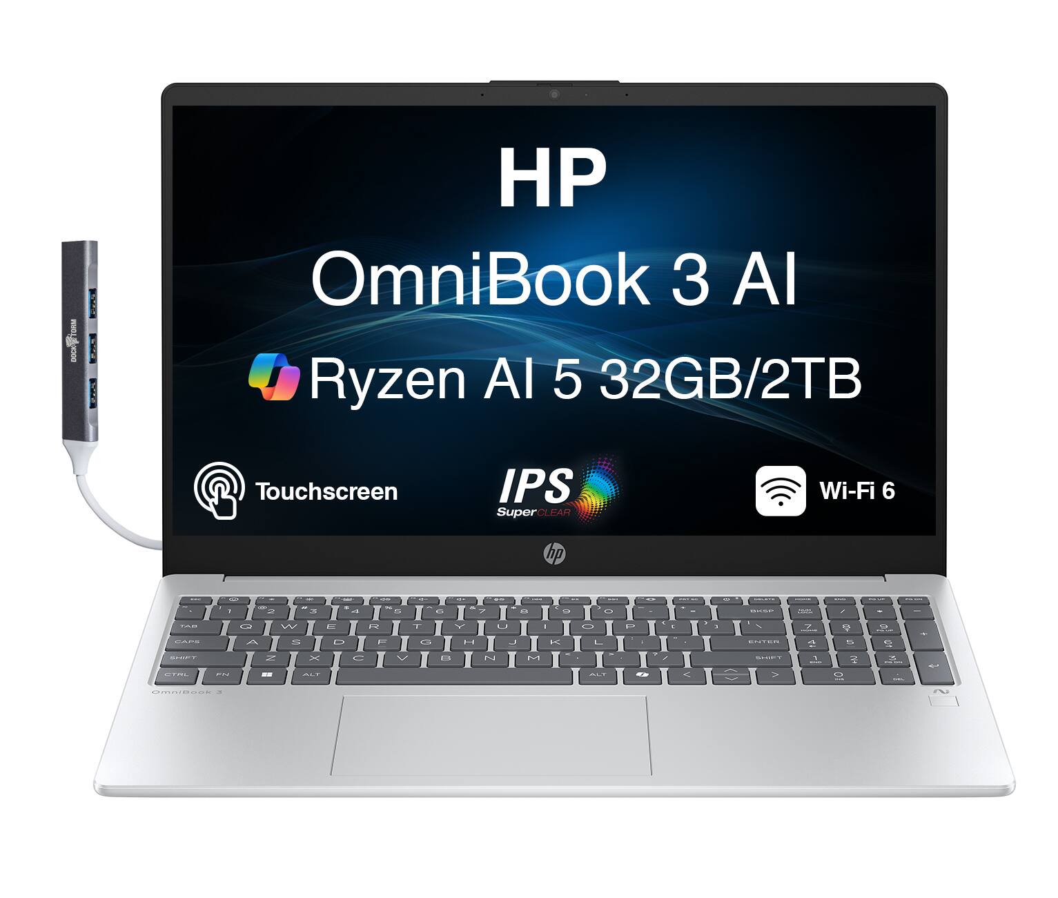 E 1  :  HP OmniBook 3 AI Ryzen AI 5 32GB/2TB Touchscreen IPS SuperCLEAR CLEAR Wi-Fi 6