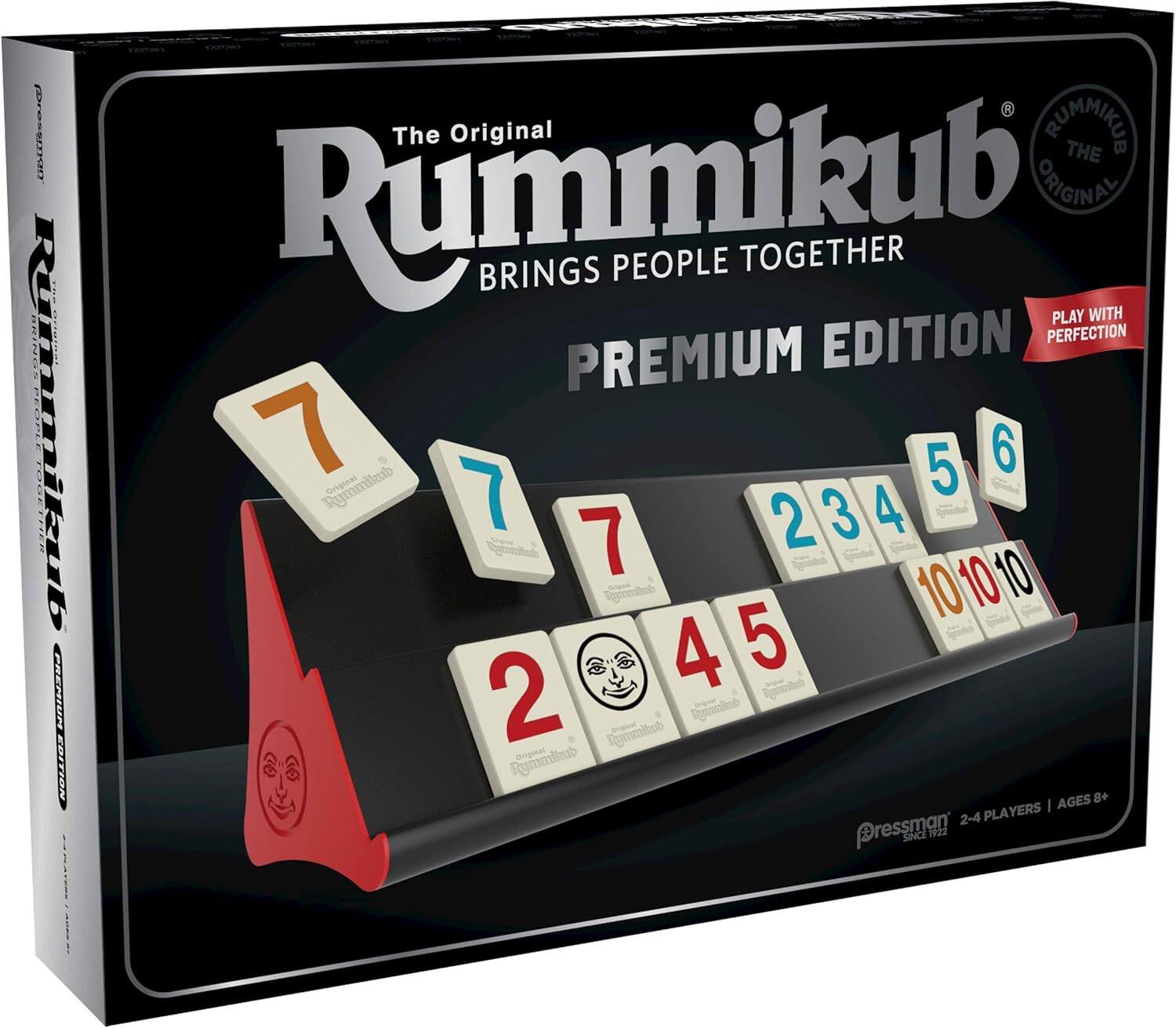 The Original Rummikub  
Brings People Together  
Premium Edition  
Play with Perfection  

2-4 Players | Ages 8+  

Pressman  
Since 1922