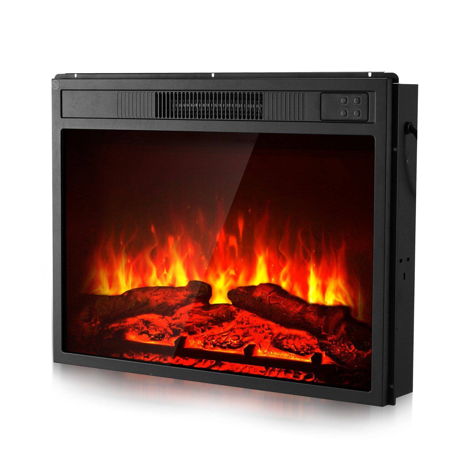Front. Mirfee - 23" Electric Fireplace Insert, Recessed or Wall Mounted, 1500W Heater, 3-Level Flame Brightness, 24H Timer.