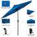 Left. Sun Ray - 9' Round 8Rib Solar Lighted Umbrella - Royal Blue.