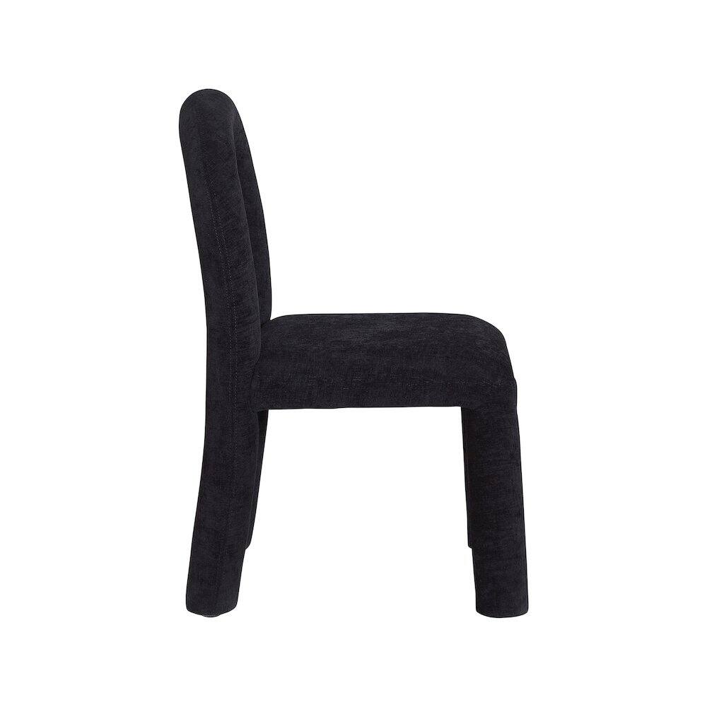 Alt View 3. Meridian Furniture - Amari Black Chenille Fabric Dining Chair, Set of 2 - Black.
