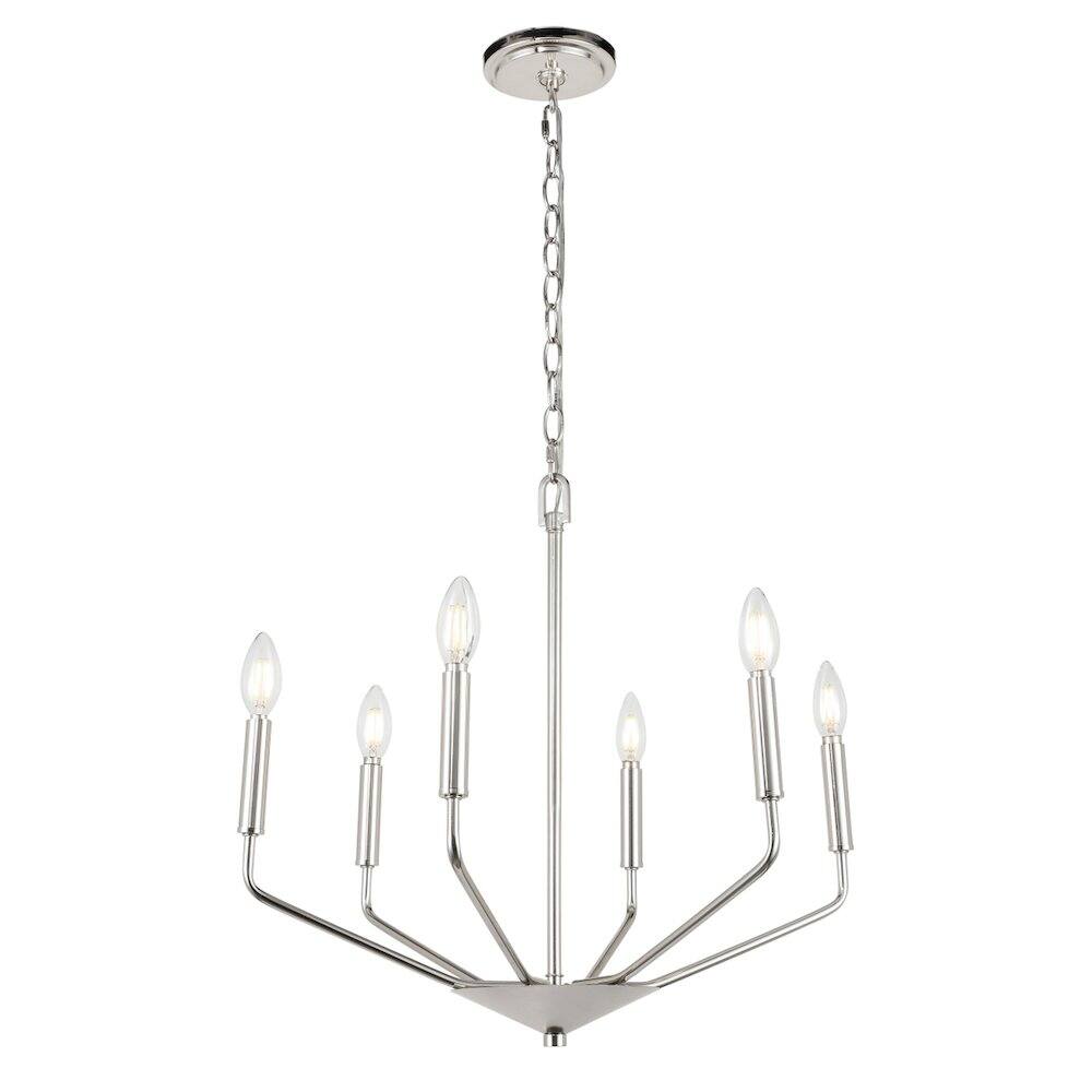 Alt View 7. Living District - Enzo 6 Light Chrome Pendant - Chrome.