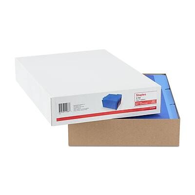 Alt View 4. Staples - Staples File Folders, 1/3-Cut Tab, Legal Size, Blue, 100/Bo (ST224568-CC) - Blue.