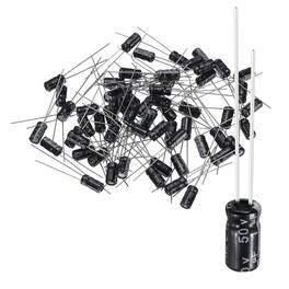 Unique Bargains - 1uF 50V 4x8mm Electrolytic Capacitor, 105C High Temp Radial Leads, for TVs/LCDs/VCD, 60pcs - Black