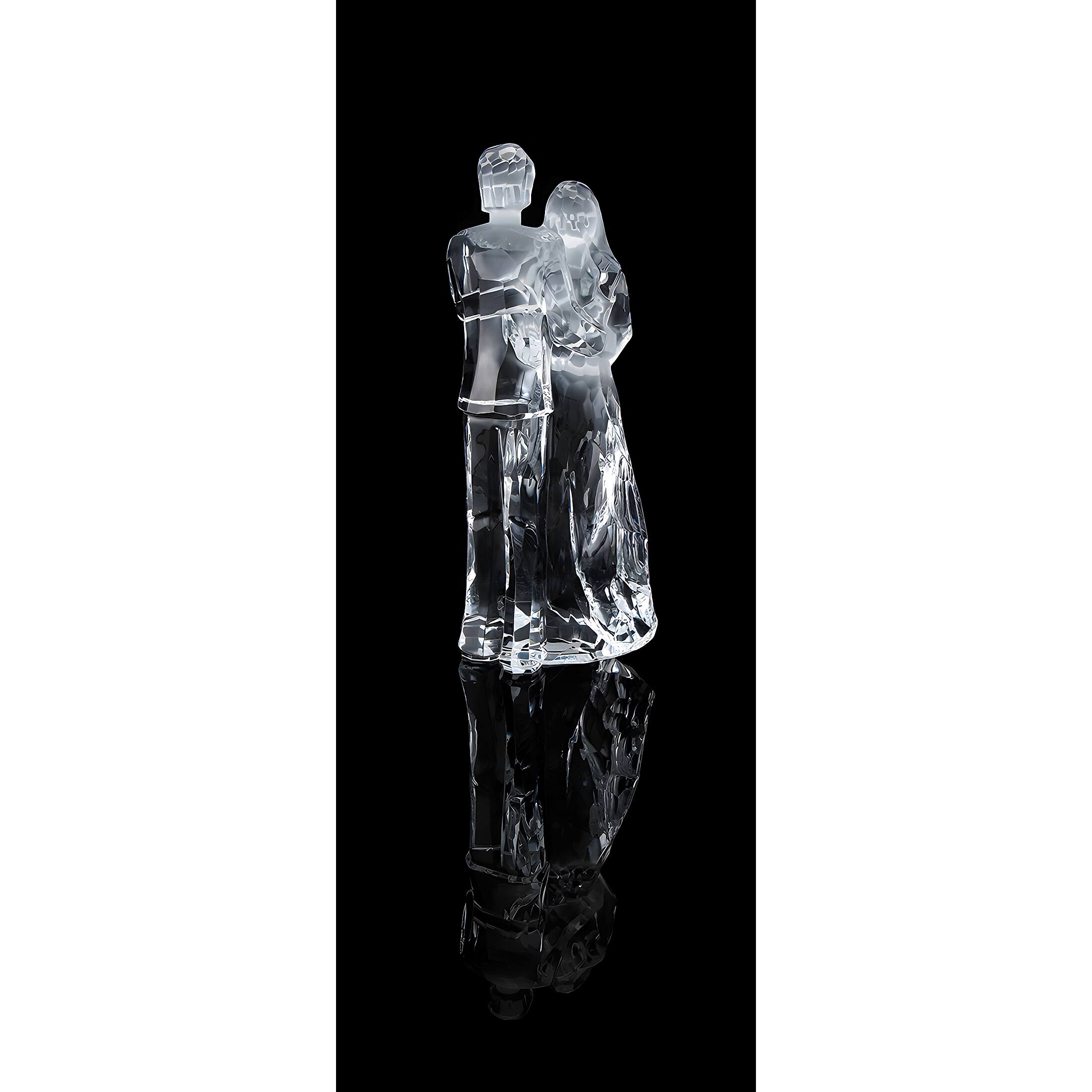 Alt View 2. Zeckos - Mom Dad And Child Family Clear Acrylic Statue - Clear.