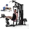 Mikolo - All-in-One Home Gym System with Folding Chest Press – 90+ Exercises in One Space-Saving Machine - Black