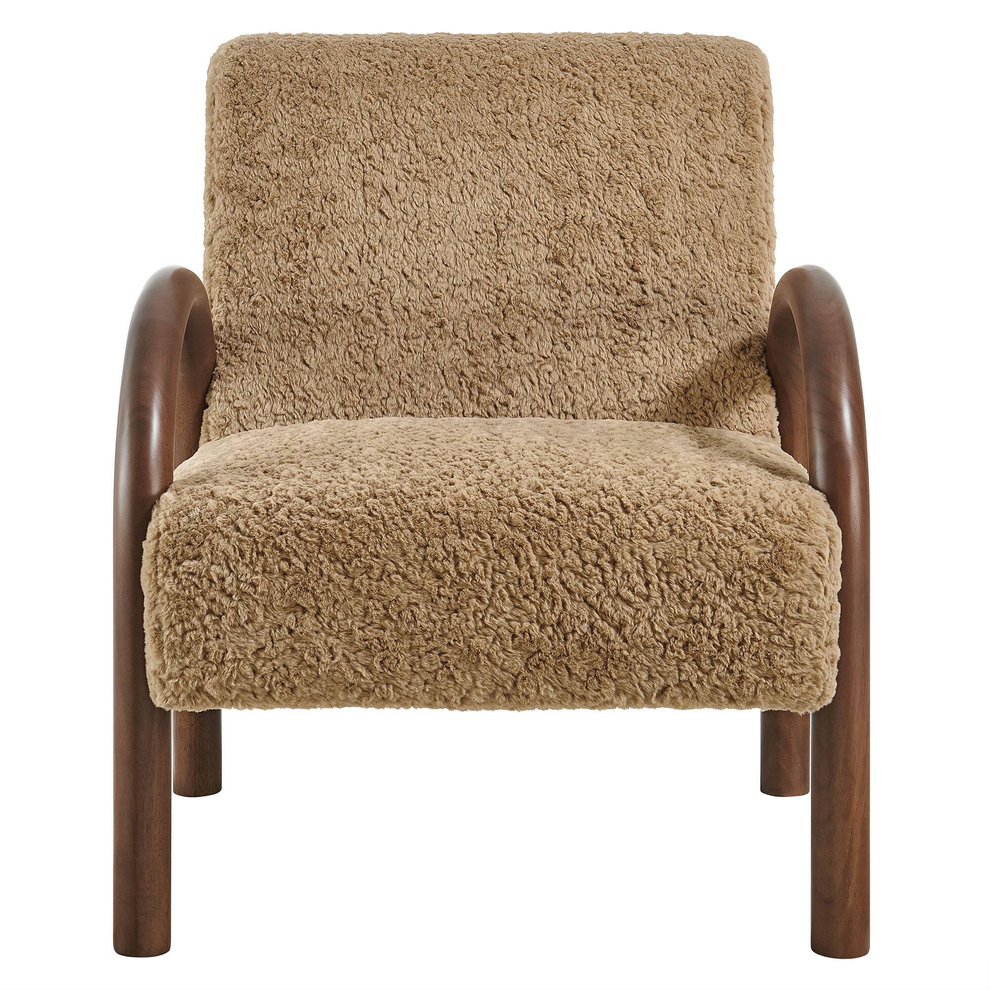 Alt View 4. Modway - Lunet Faux Shearling Accent Armchair by Modway - Sand.