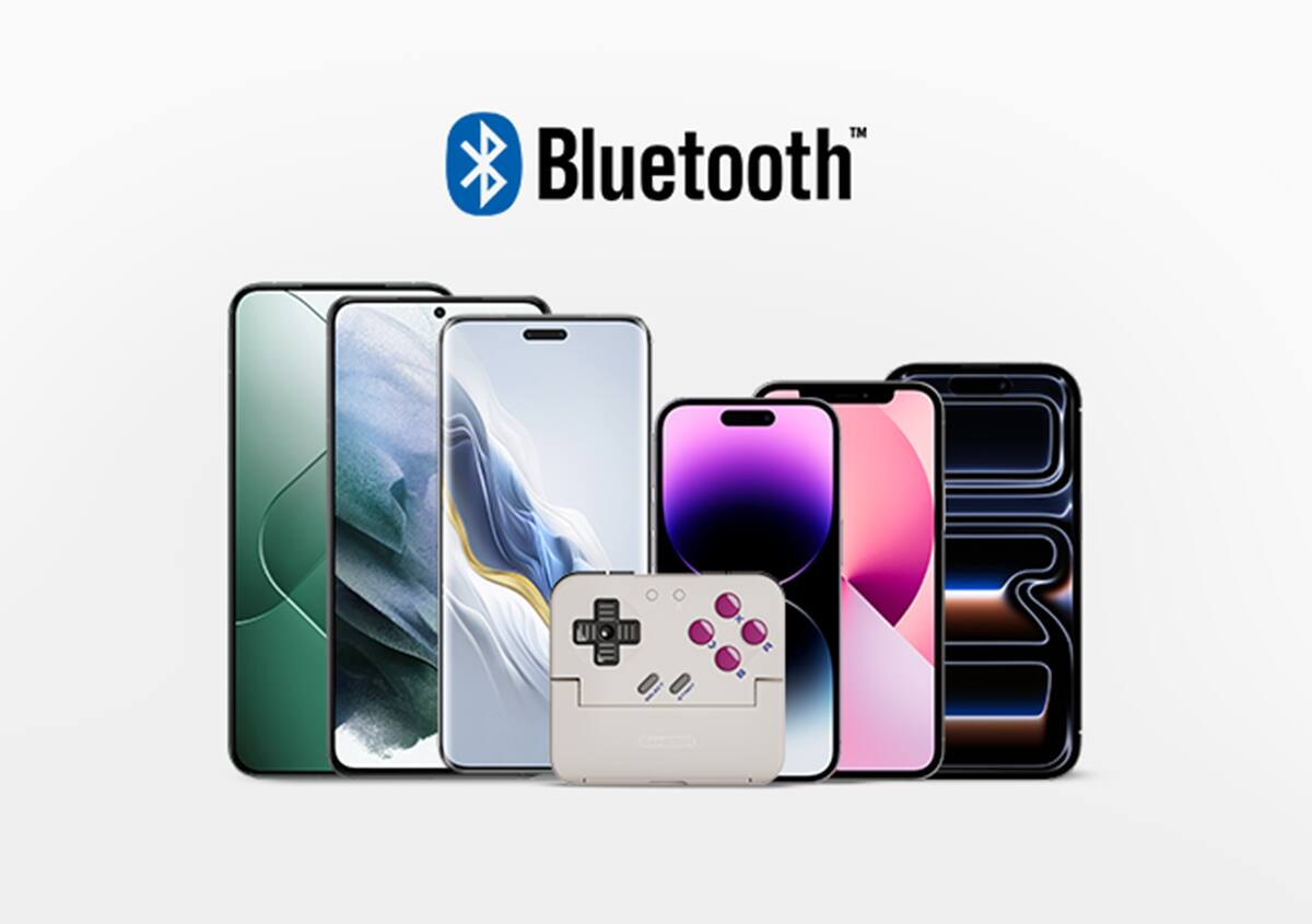 Alt View 7. GameSir - Pocket Taco - Bluetooth Wireless Retro Mobile Gaming Controller for iOS & Android - Turn your SmartPhone into a GameBoy - White.