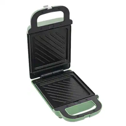 Front. Stock Preferred - Electric Sandwich Maker 600W Portable Non-Stick Breakfast Machine - Green.