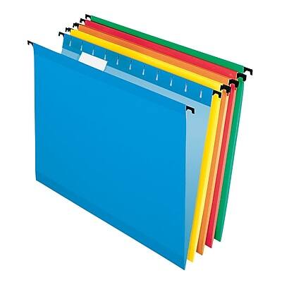 Front. Pendaflex - SureHook 5-Tab Hanging File Folders, Letter Size, Multicolor, 20/Box - Multicolor.