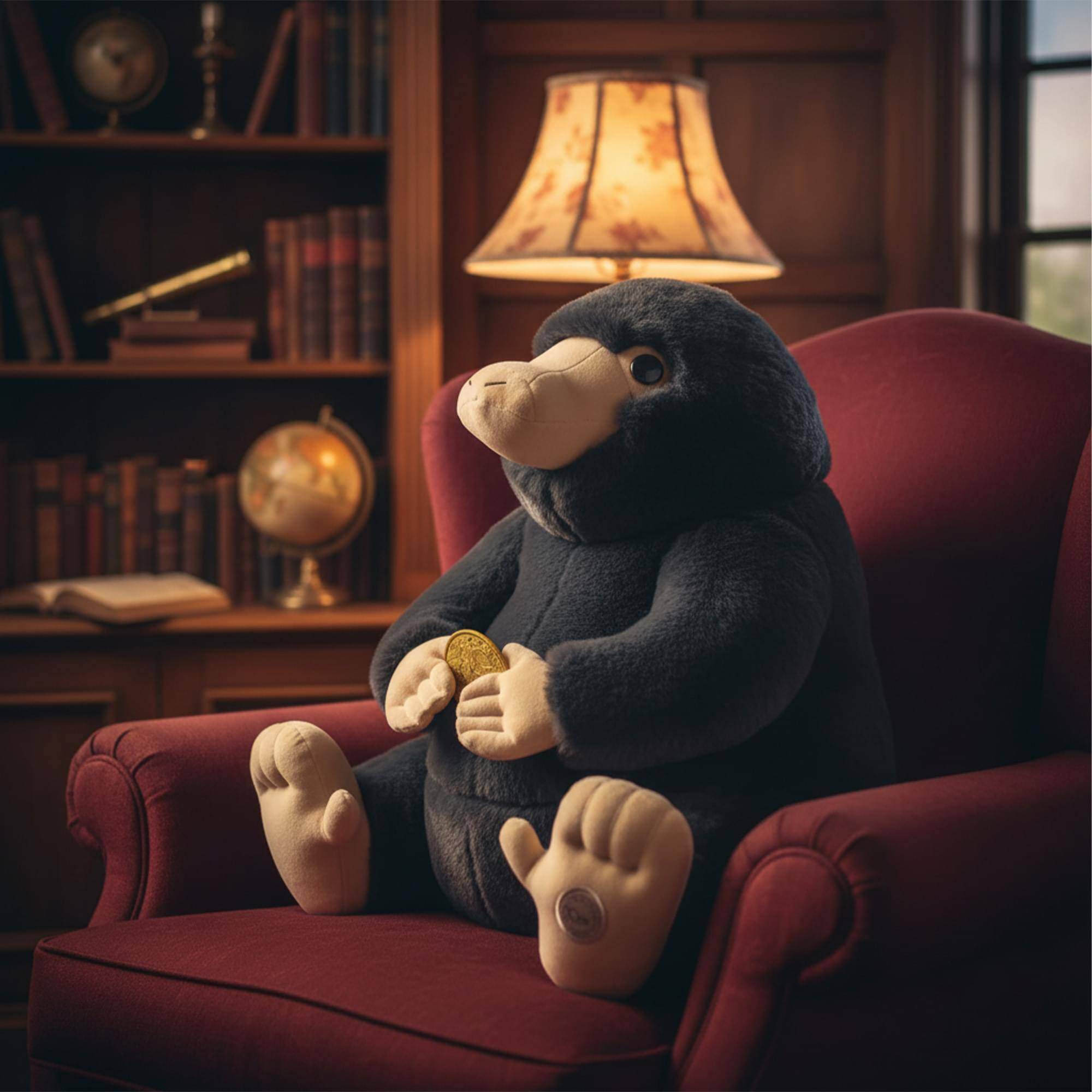 Alt View 4. Quantum Mechanix - Fantastic Beasts Giant 17 Inch Niffler Plush - Black.