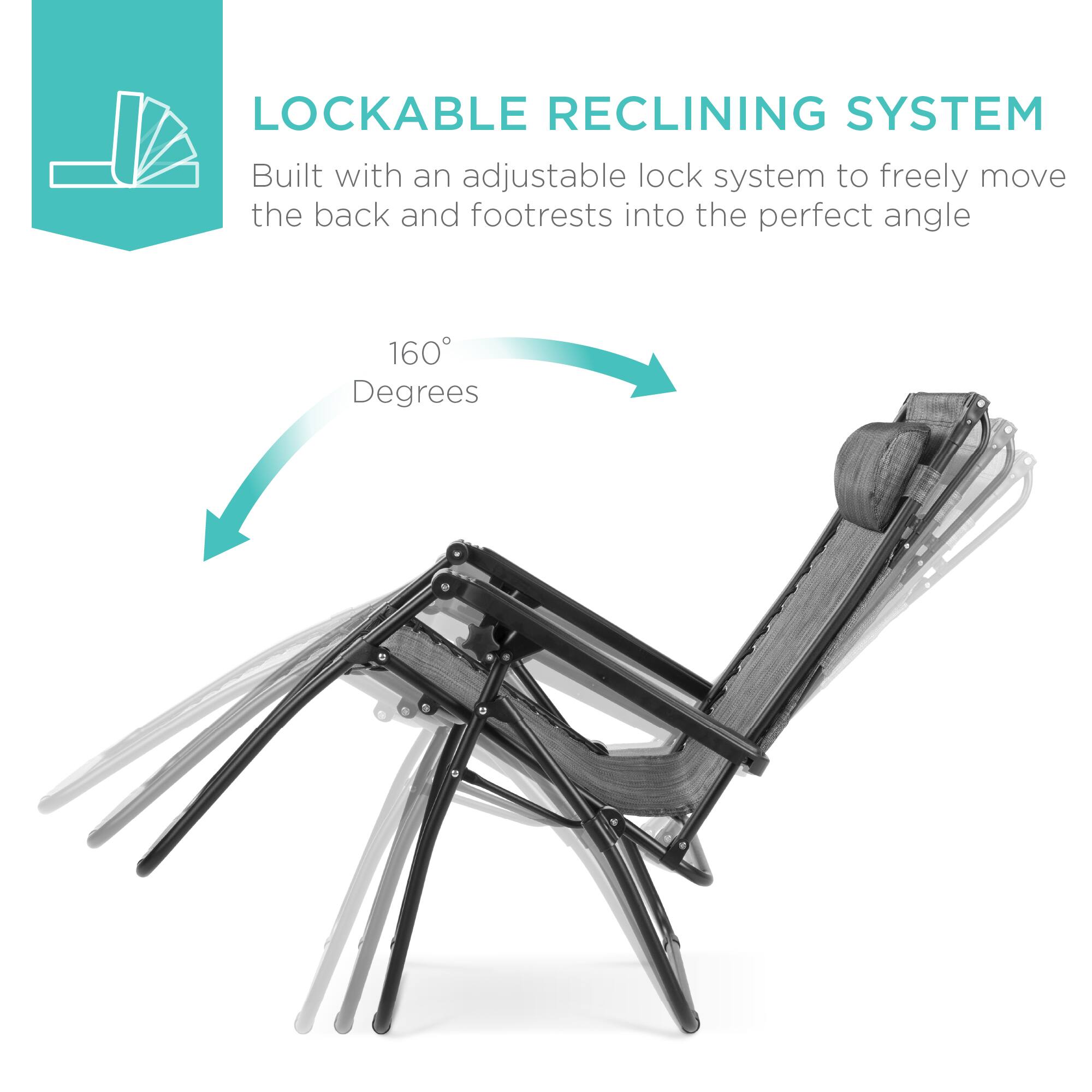 LOCKABLE RECLINING SYSTEM

Built with an adjustable lock system to freely move the back and footrests into the perfect angle

160° Degrees