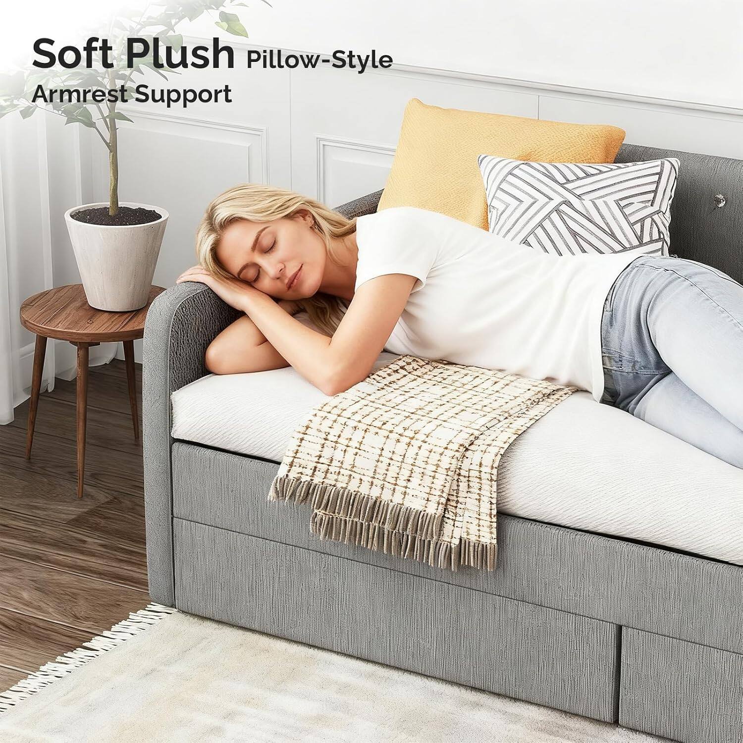 Soft Plush Pillow-Style Armrest Support