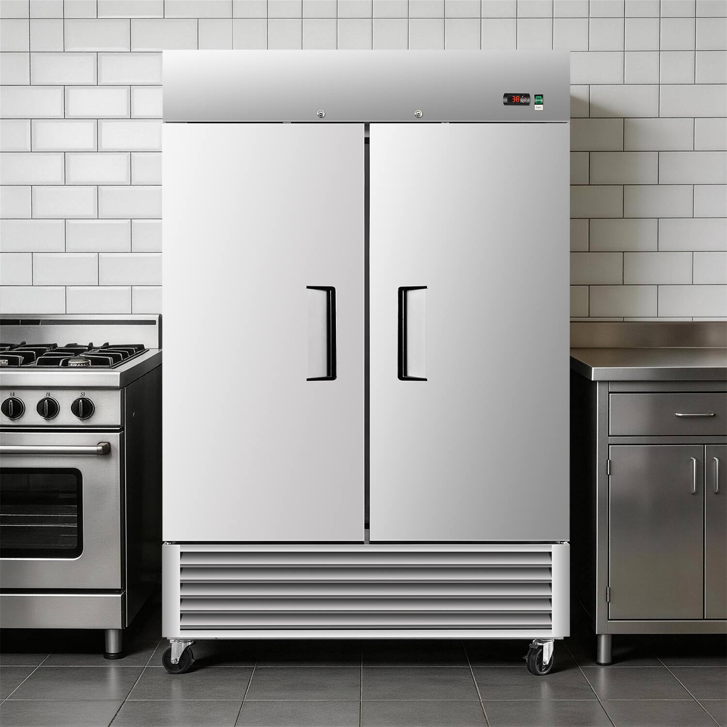Alt View 1. WHALL - Whall 54" 49 Cu.ft Commercial Reach-in Refrigerator, Stainless Steel, 33-40°f, Etl Certified - stainless steel.