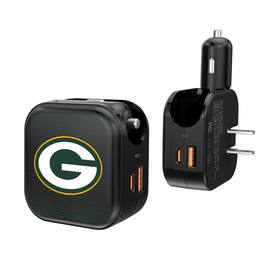 Keyscaper - Green Bay Packers 2-in-1 USB A/C Charger - Black