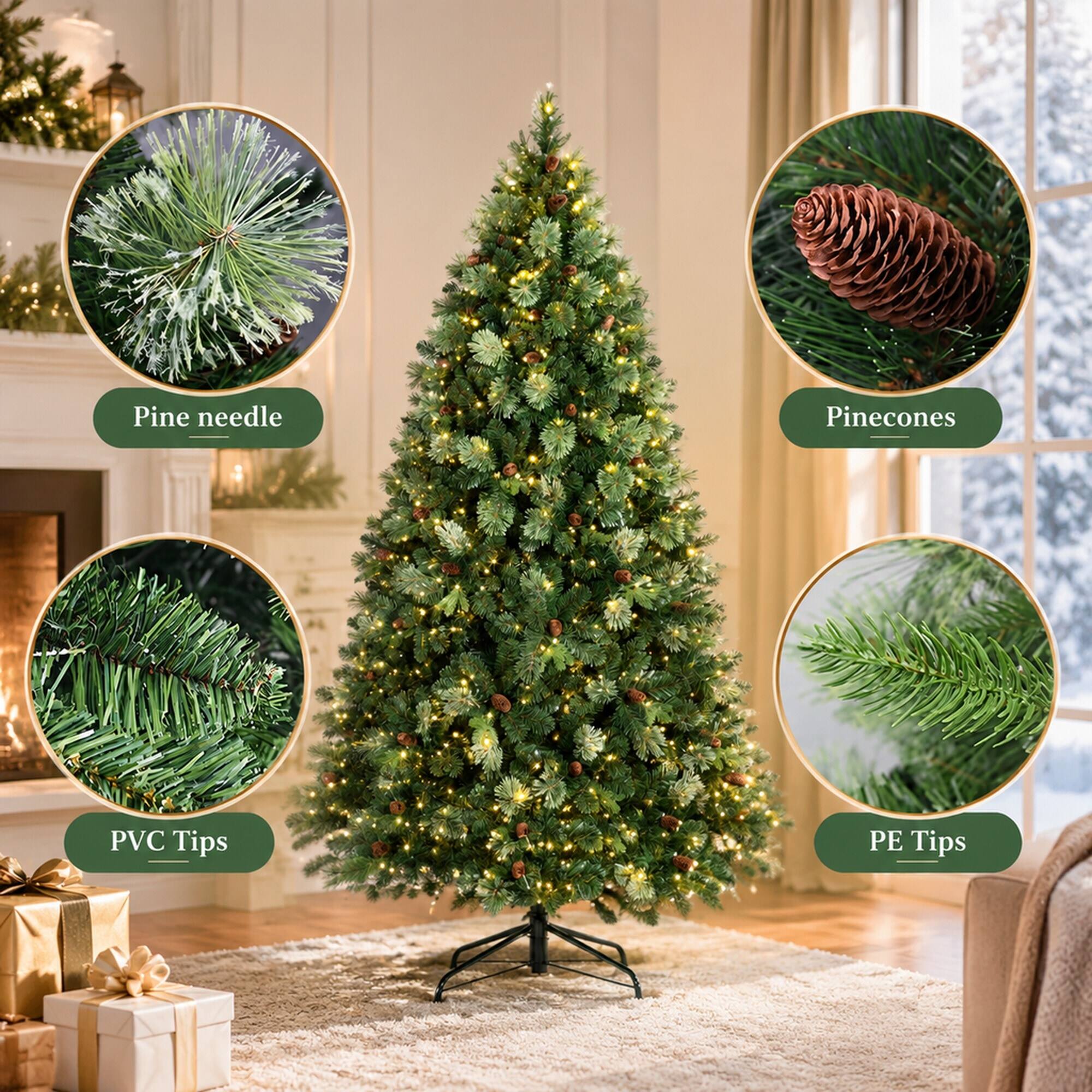 Pine needle  
Pinecones  
PVC Tips  
PE Tips