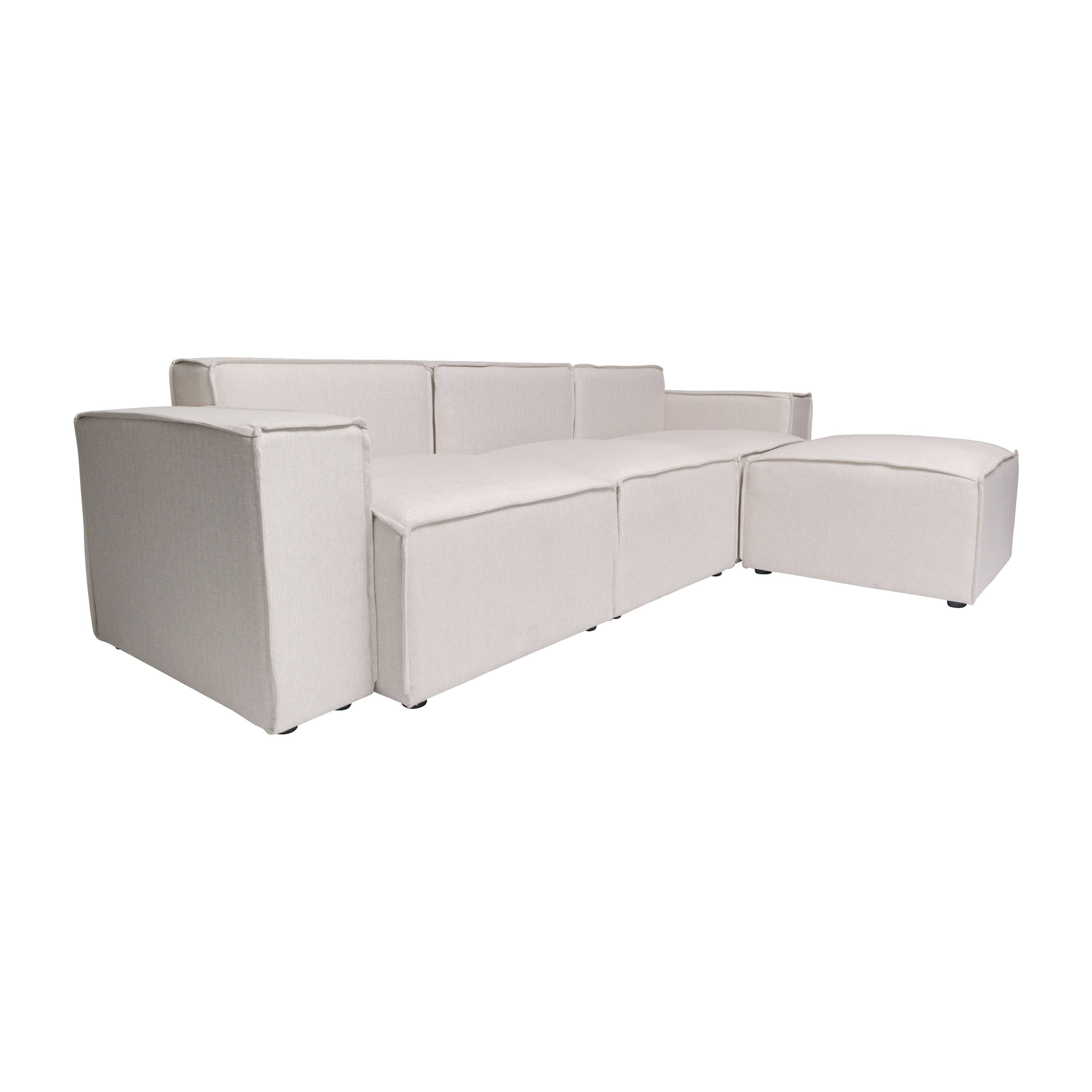Flash Furniture - Bridgetown Luxury Modular 4 Piece Sectional Sofa, Cream - Off-White