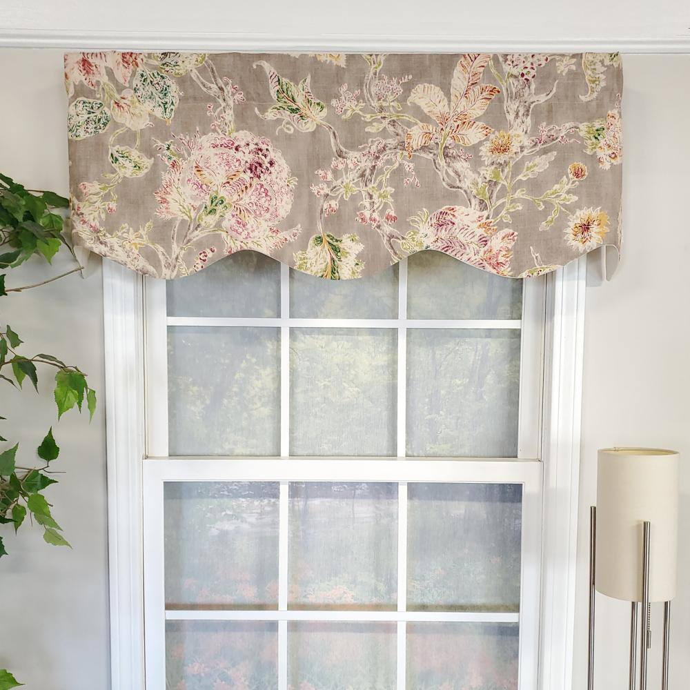 Angle. RLF Home - RLF Home Monte Cristo Provance 3" Rod Pocket Lining Luxurious and Elegant Window Treatment Valance 50" x 15" Gray - Gray.