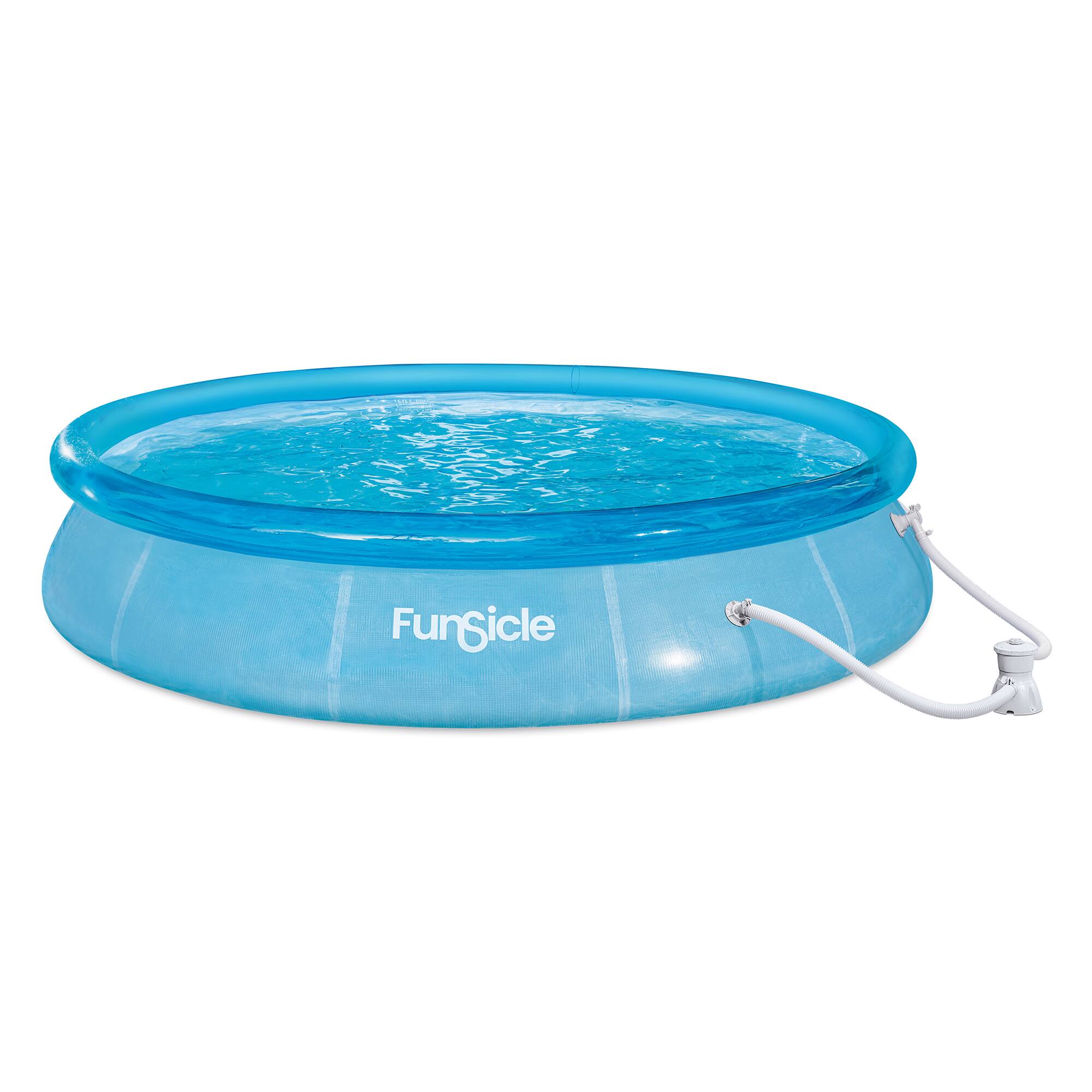 Front. Funsicle - Funsicle 12'x30" Sea-Thru QuickSet Inflatable Ring Top Outdoor Above Ground Pool - Transparent.