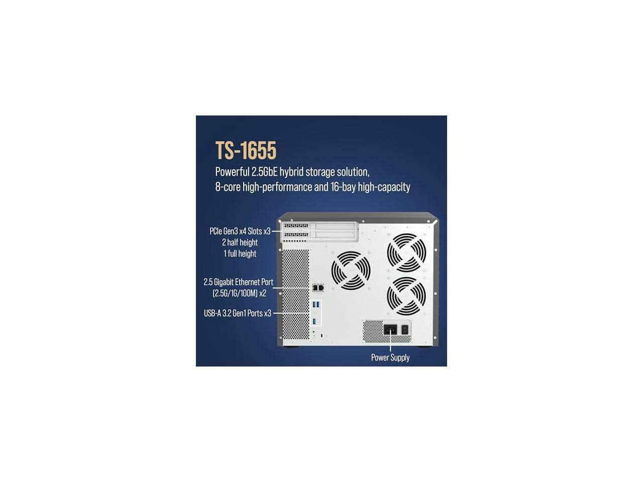 QNAP Turbo NAS TS 1655 8G SAN/NAS Storage System TS 1655 8G US