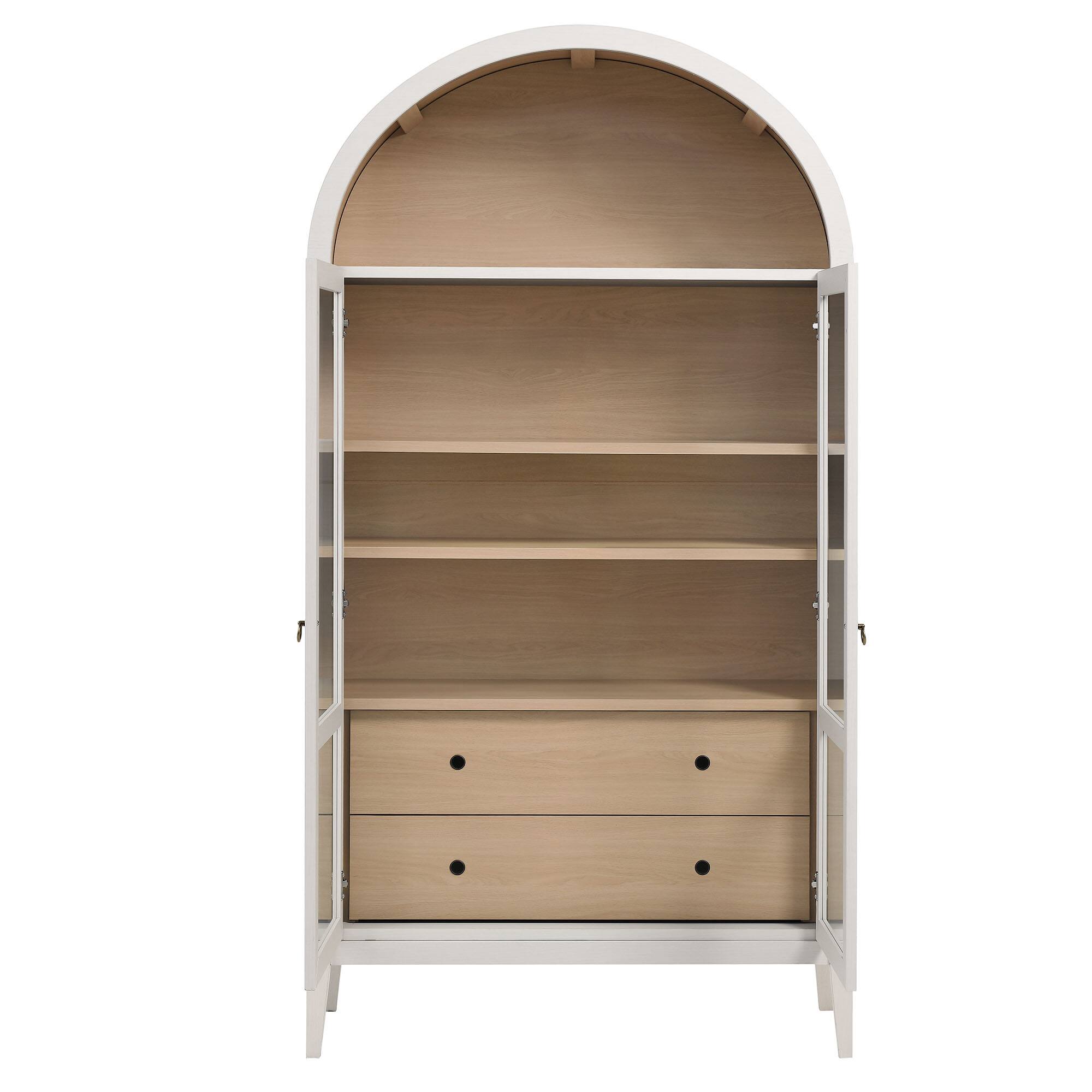 Alt View 5. Modway - Nolan 74" Tall Wide Arched Storage Display Cabinet by Modway - Ivory Oak.
