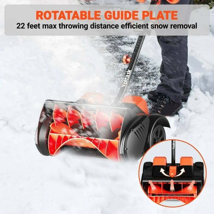 ROTATABLE GUIDE PLATE  
22 feet max throwing distance efficient snow removal