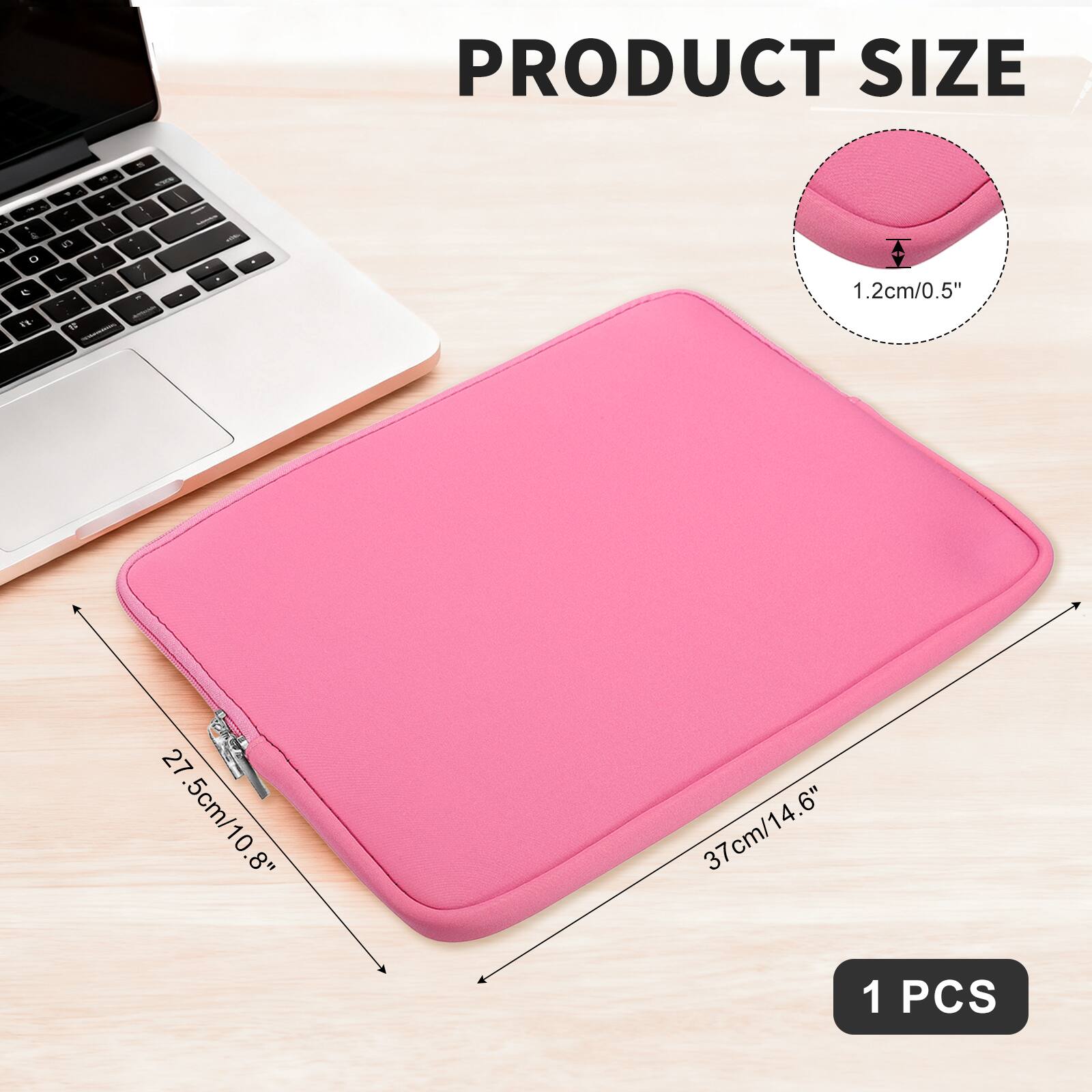 PRODUCT SIZE  
- 1.2cm/0.5"  
- 27.5cm/10.8"  
- 37cm/14.6"  
1 PCS