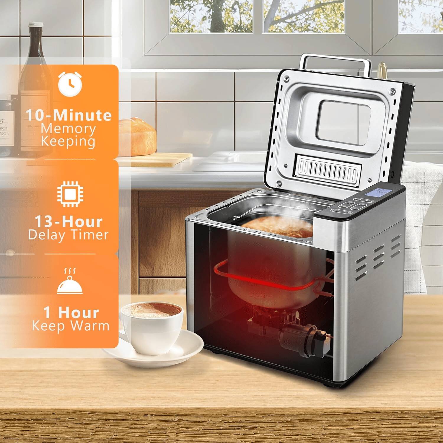 10-Minute Memory Keeping  
13-Hour Delay Timer  
1 Hour Keep Warm