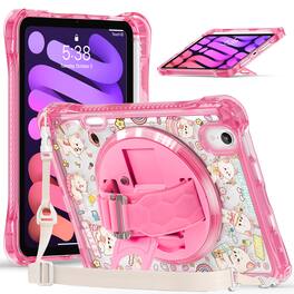 Dteck - for Apple iPad mini (A17 Pro) 2024 & iPad mini 6th Gen 8.3" 2021 Rugged Case,Shockproof Stand Cover with Hand Strap - Dog