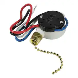 HQRP - 3-Speed 4-Wire Ceiling Fan Pull Chain Switch, UL Listed, Replacement for Hunter Hampton Bay Harbor Breeze - Black