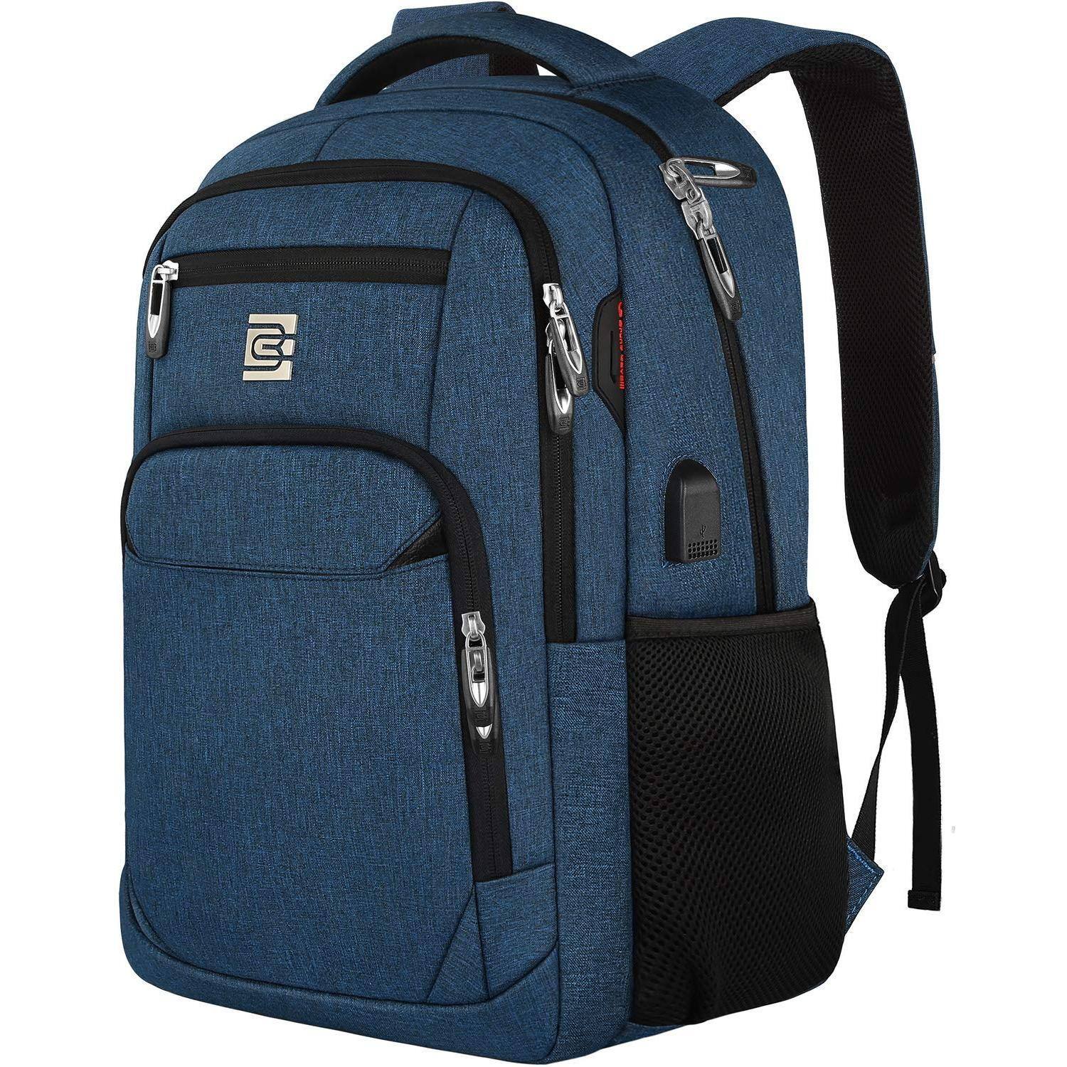 Front. Live At Space - Laptop Backpack Business Travel Anti Slim Durable Laptops With Usb Charging Port Water Resistant College Computer Bag - Blue-15.6 Inch-Laptop.