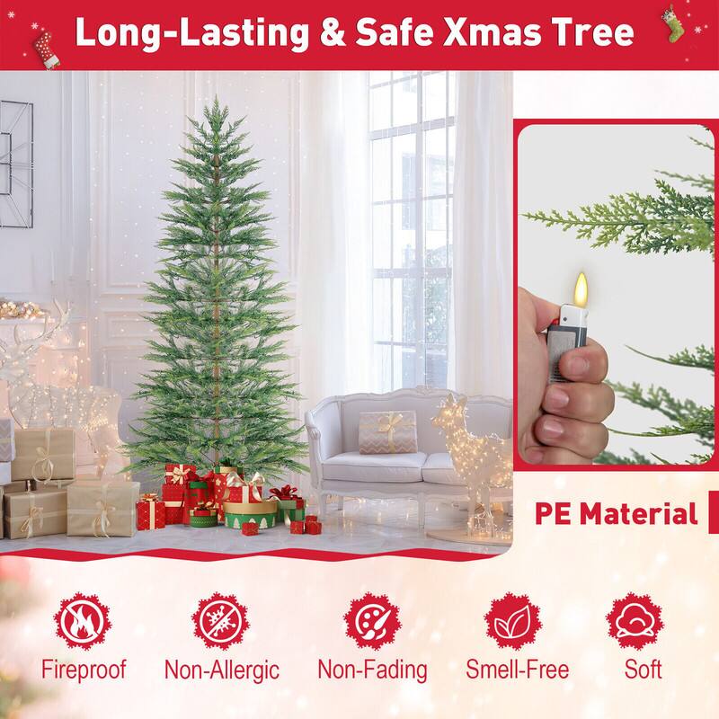 Long-Lasting & Safe Xmas Tree

PE Material

Fireproof Non-Allergic Non-Fading Smell-Free Soft