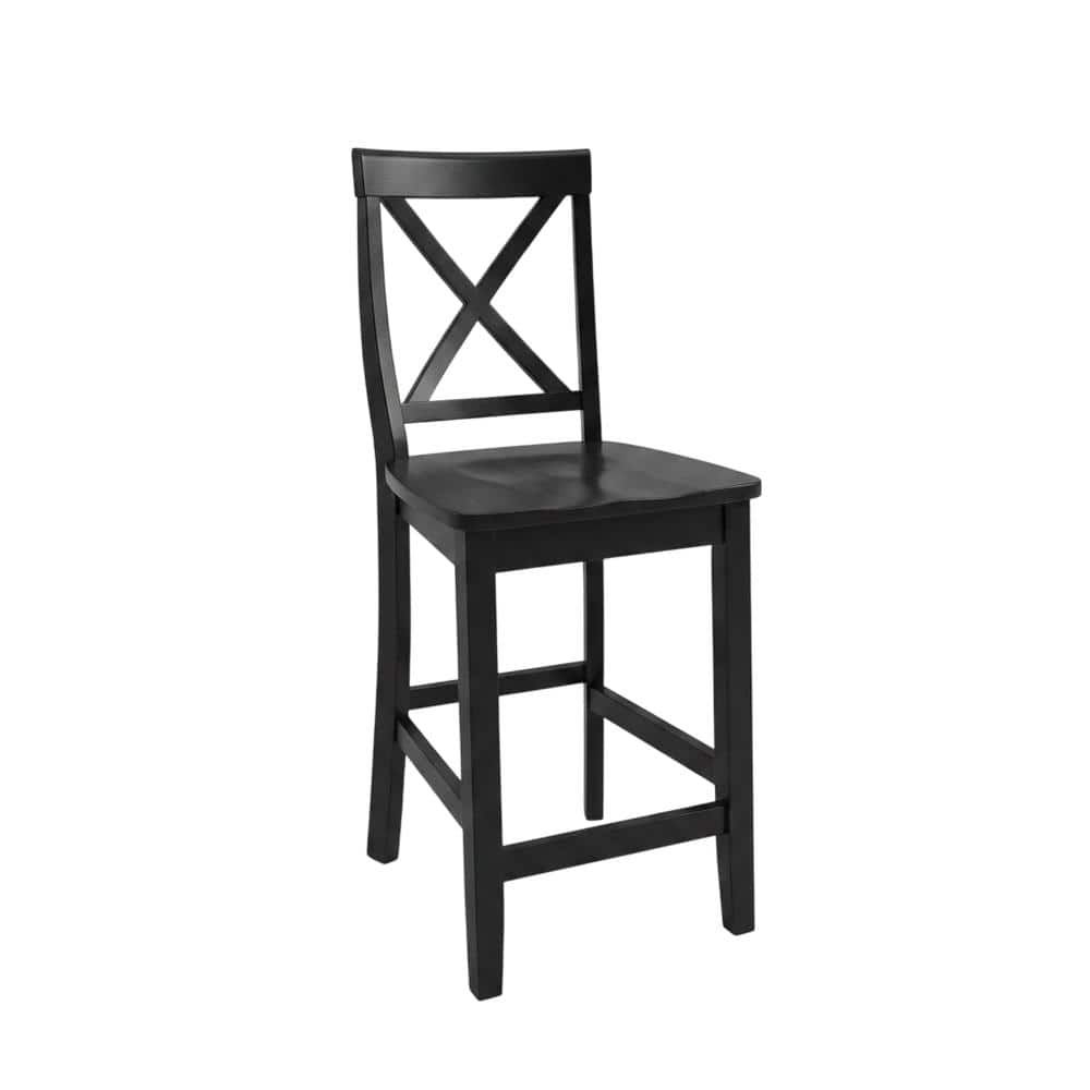Crosley Furniture - X-Back 2-Piece Counter Height Bar Stool Set - 2 Stools - Black